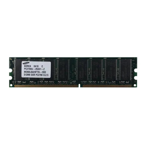M368L6423FTN-CB3 Samsung 512MB DDR-333MHz PC2700 Non-ECC Unbuffered UDIMM CL2.5 2Rx8 2.5V 184-Pin Memory Module