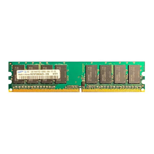 M378T2863AZ3-CE6 Samsung 1GB DDR2-667MHz PC2-5300 Non-ECC Unbuffered UDIMM CL5 1Rx8 1.8V 240-Pin Memory Module