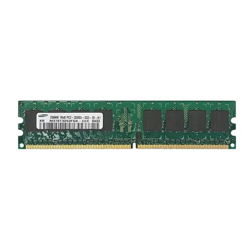 M378T3253FGO-CCC Samsung 256MB DDR2-400MHz PC2-3200 Non-ECC Unbuffered UDIMM CL3 1Rx8 1.8V 240-Pin Memory Module