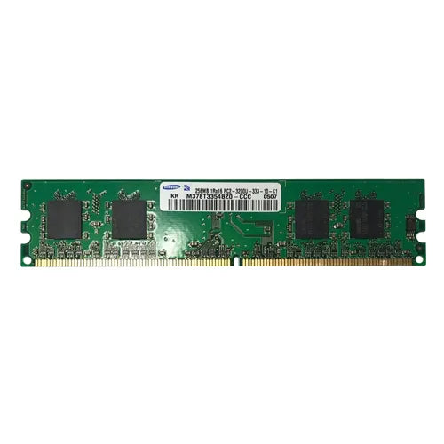 M378T3354BZO-CCC Samsung 256MB DDR2-400MHz PC2-3200 Non-ECC Unbuffered UDIMM CL3 1Rx16 1.8V 240-Pin Memory Module