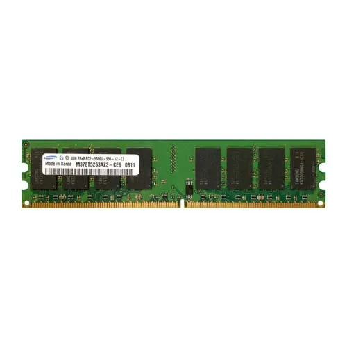 M378T5263AZ3-CE6 Samsung 4GB DDR2-667MHz PC2-5300 Non-ECC Unbuffered UDIMM CL5 2Rx8 1.8V 240-Pin Memory Module