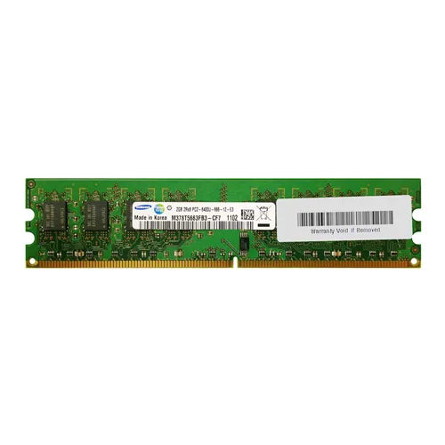 M378T5663FB3-CF7 Samsung 2GB DDR2-800MHz PC2-6400 Non-ECC Unbuffered UDIMM CL6 2Rx8 1.8V 240-Pin Memory Module