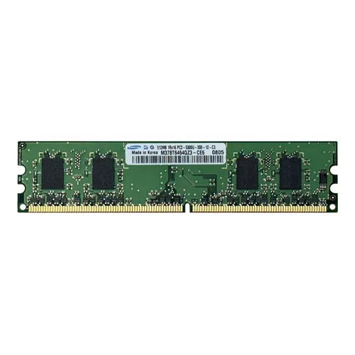 M378T6464QZ3-CE6 Samsung 512MB DDR2-667MHz PC2-5300 Non-ECC Unbuffered UDIMM CL5 1Rx16 1.8V 240-Pin Memory Module