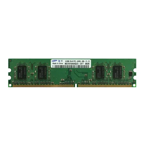 M378T6464QZ3-CF7 Samsung 512MB DDR2-800MHz PC2-6400 Non-ECC Unbuffered UDIMM CL6 1Rx16 1.8V 240-Pin Memory Module