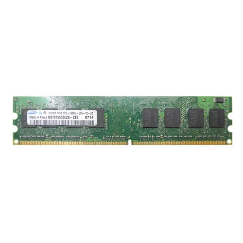 M378T6553EZS-CE6 Samsung 512MB DDR2-667MHz PC2-5300 Non-ECC Unbuffered UDIMM CL5 1Rx8 1.8V 240-Pin Memory Module