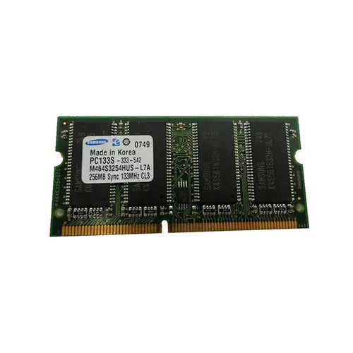 M464S3254HUS-L7A - Samsung 256MB 133MHz PC133 non-ECC Unbuffered CL3 144-Pin SDRAM SoDimm Memory Module