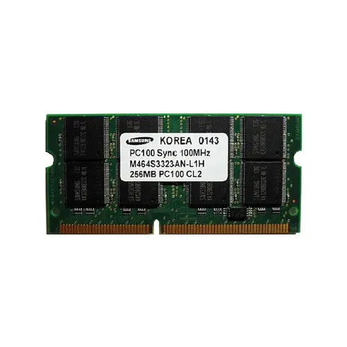 M464S3323AN-L1H - Samsung 256MB 100MHz PC100 non-ECC Unbuffered CL2 144-Pin SoDimm Memory Module
