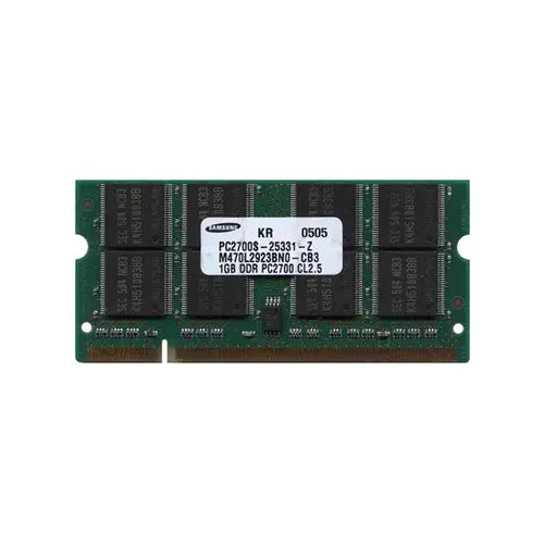 M470L2923BNO-CB3 - Samsung 1GB DDR-333MHz PC2700 non-ECC Unbuffered CL2.5 200-Pin SoDimm Memory Module
