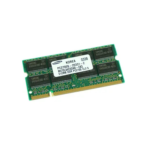 M470L6423DN0-CB3 - Samsung 512MB DDR-333MHz PC2700 non-ECC Unbuffered CL2.5 200-Pin SoDimm Memory Module