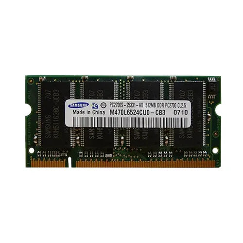 M470L6524CUO-CB3 Samsung 512MB DDR-333MHz PC2700 Non-ECC Unbuffered SODIMM CL2.5 2Rx16 2.5V 200-Pin Memory Module