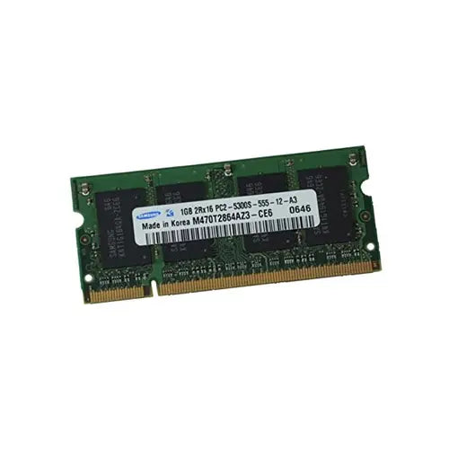 M470T2864A23-CE61GB - Samsung 1GB DDR2-667MHz PC2-5300 non-ECC Unbuffered CL5 200-Pin SoDimm Dual Rank Memory Module