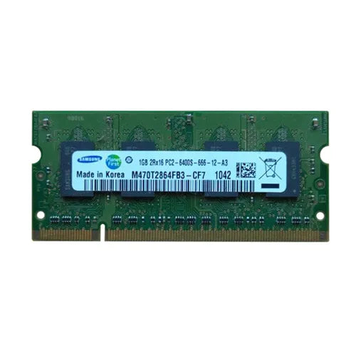 M470T2864FB3-CF7 Samsung 1GB DDR2-800MHz PC2-6400 Non-ECC Unbuffered SODIMM CL6 2Rx8 1.8V 200-Pin Memory Module