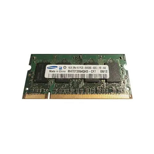 M470T2864QH3-CF7 - Samsung 1GB DDR2-800MHz PC2-6400 non-ECC Unbuffered CL6 200-Pin SoDimm Dual Rank Memory Module
