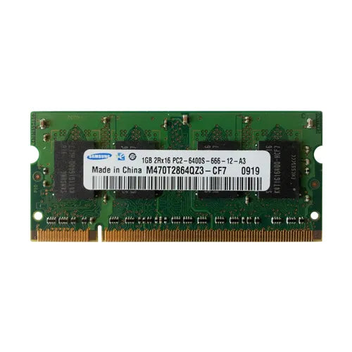 M470T2864QZ3-CF7 Samsung 1GB DDR2-800MHz PC2-6400 Non-ECC Unbuffered SODIMM CL6 2Rx16 1.8V 200-Pin Memory Module