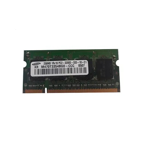 M470T3354BGO-CCC - Samsung 256MB DDR2-400MHz PC2-3200 non-ECC Unbuffered CL3 200-Pin SoDimm Single Rank Memory Module