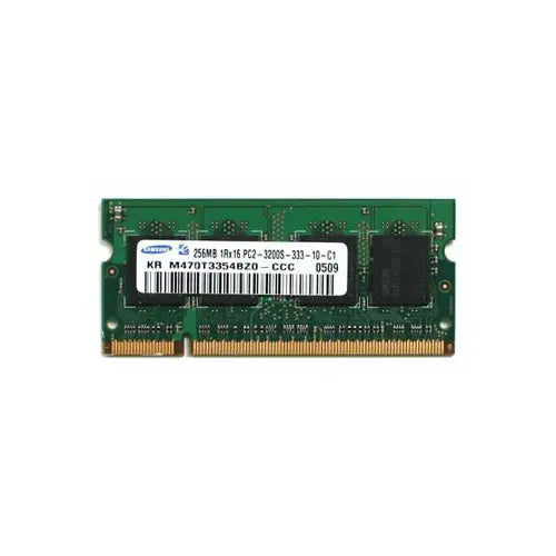 M470T3354BZO-CCC - Samsung 256MB DDR2-400MHz PC2-3200 non-ECC Unbuffered CL3 200-Pin SoDimm Single Rank Memory Module