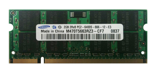 3D-13D244N647016-2G 2GB Module DDR2 SoDimm 200-Pin PC2-6400 CL=6 non-ECC Unbuffered DDR2-800 1.8V 256Meg x 64 for Toshiba Dynabook Satellite K33 280E/W PA3669U-1M2G; PAME2005
