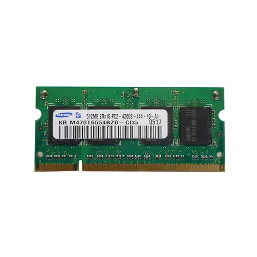 M470T6554BZ0-CD5DS - Samsung 512MB DDR2-533MHz PC2-4200 non-ECC Unbuffered CL4 200-Pin SoDimm Memory Module