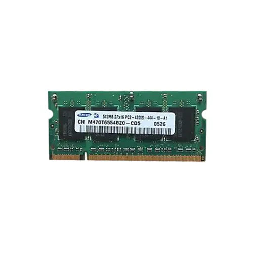 M470T6554BZO-CD5 - Samsung 512MB DDR2-533MHz PC2-4200 non-ECC Unbuffered CL4 200-Pin SoDimm Dual Rank Memory Module