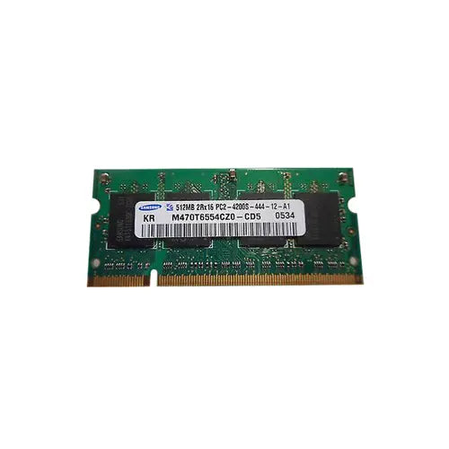 M470T6554CZ0-CD5 - Samsung 512MB DDR2-533MHz PC2-4200 non-ECC Unbuffered CL4 200-Pin SoDimm Dual Rank Memory Module