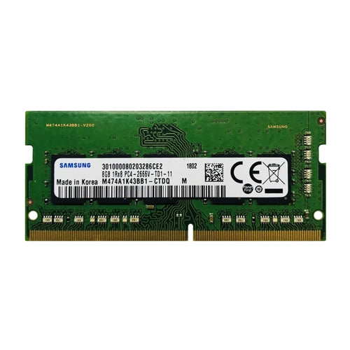 M474A1K43BB1-CTD Samsung 8GB DDR4-2666MHz PC4-21300 ECC Unbuffered SODIMM CL19 1Rx8 1.2V 260-Pin Memory Module