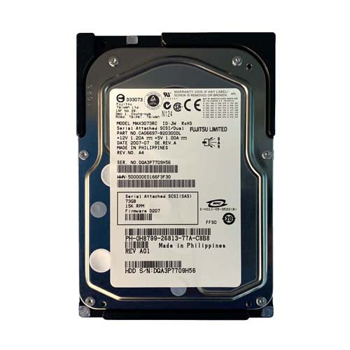 MAX3073RC Fujitsu 73.5GB 15000RPM SAS 3GB/s 8MB Cache 3.5-Inch Hard Drive