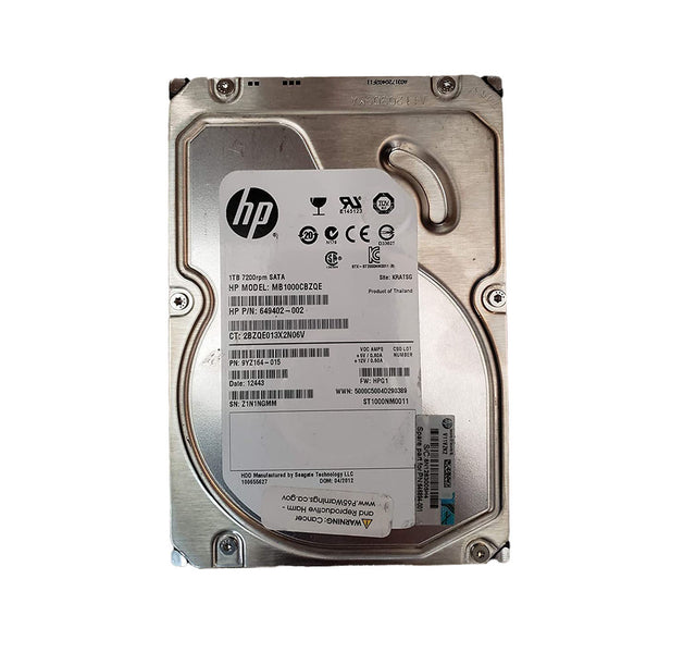 MB1000CBZQE - HP 1TB 7200RPM SATA 3GB/s Hot-Pluggable NCQ MidLine 3.5-inch Hard Drive