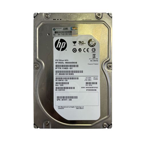 MB3000EBKAB HP 3TB 7200RPM SATA 3Gb/s Hot-Pluggable 3.5-Inch Midline Hard Drive with Tray for ProLiant Servers