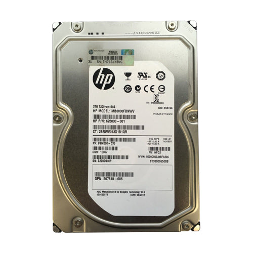 MB3000FBNWV HP 3TB 7200RPM SAS 6Gb/s Hot-Pluggable 3.5-Inch Midline Hard Drive for ProLiant BL420c Server