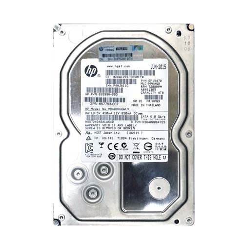 MB4000GCWLV HP 4TB 7200RPM SATA 6Gb/s Hot-Swappable 512n 3.5-inch Midline Hard Drive for ProLiant Servers