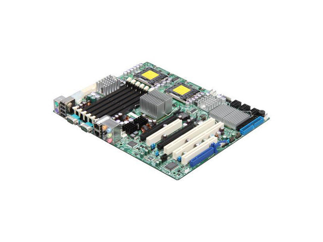 Placa base X7DAL-E con socket LGA771, chipset Intel 5000X, formato ATX, compatible con procesadores Xeon series 5400/5300 y memoria DDR2 con 6 ranuras DIMM