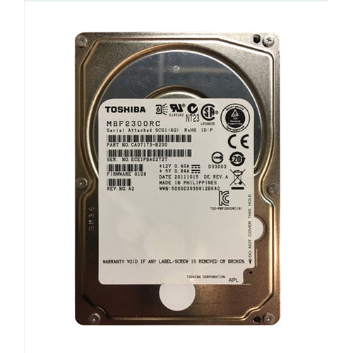 MBF2300RC Toshiba 300GB 10000RPM SAS 6Gb/s 16MB Cache 2.5-Inch Hard Drive
