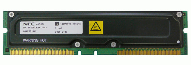 MC-4R128CEE6C-745 NEC 128MB PC700 700MHz non-ECC 45ns 184-Pin RDRAM RIMM Memory Module