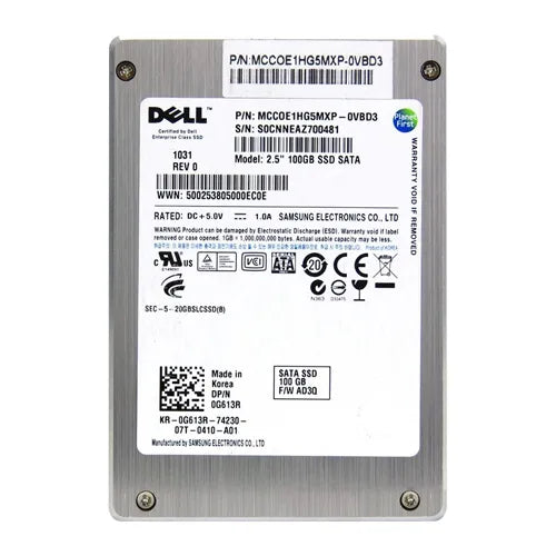 MCC0E1HG5MXP-0VBD3 Samsung SS805 Series 100GB Single-Level Cell SATA 3Gb/s 2.5-Inch Solid State Drive