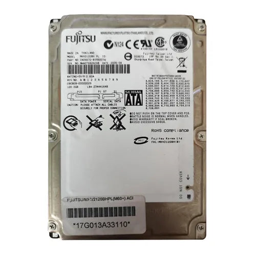 MHV2120BHPL Fujitsu MHV2120BH 120GB 5400RPM SATA 1.5Gb/s 8MB Cache 2.5-Inch Hard Drive