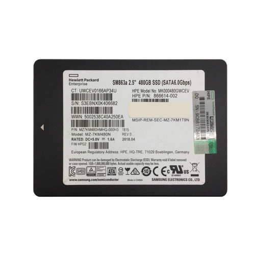MK000480GWCEV HP 480GB SATA 6Gb/s Hot-Pluggable Mixed Use 2.5-Inch Enterprise Solid State Drive for ProLiant Server and Storage Array