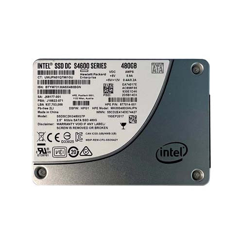 MK000480GWJPN HP 480GB SATA 6Gb/s Hot-Puggable Mixed Use 2.5-Inch Enterprise Solid State Drive for ProLiant Server and Storage Array