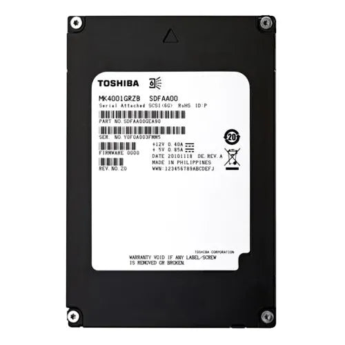 MK4001GRZB Toshiba 400GB Single-Level Cell SAS 6Gb/s NAND Flash 2.5-Inch Solid State Drive
