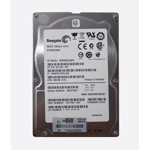 MM0500EANCR HP 500GB 7200RPM SATA 3Gb/s SFF 2.5-inch Midline Hard Drive with Tray for ProLiant Server