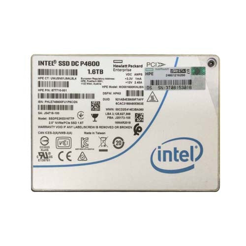 MO001600KWJSN HP 1.6TB PCI Express NVMe x4 Lanes Mixed Use 2.5-Inch Solid State Drive