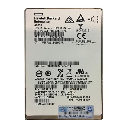 MO0400JEFPA HP 400GB Multi-Level Cell SAS 12Gb/s Mainstream Endurance 2.5-Inch Enterprise Solid State Drive for ProLiant Servers