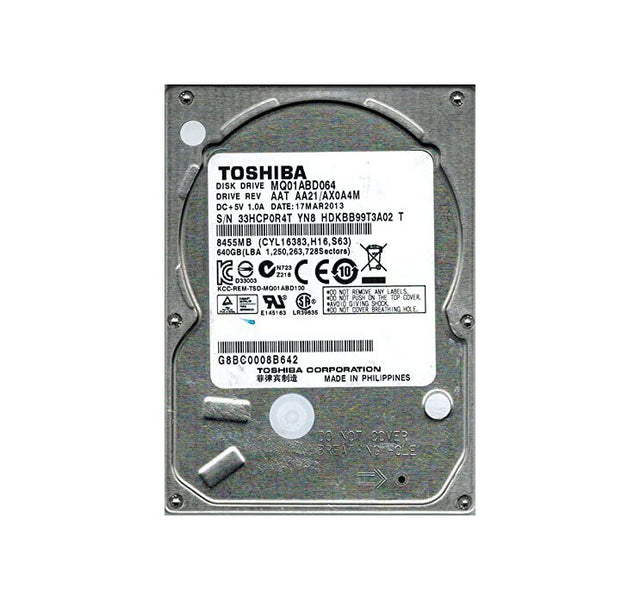 MQ01ABD Series 640GB 5400RPM SATA 3Gb/s 8MB Cache 2.5-Inch Hard Drive