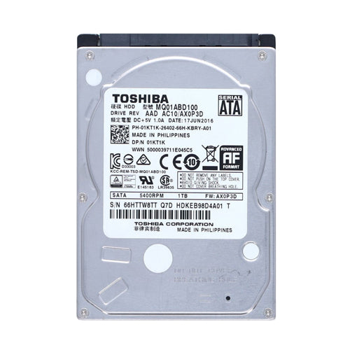 MQ01ABD100 Toshiba MQ01ABD Series 1TB 5400RPM SATA 3Gb/s 8MB Cache 2.5-Inch Hard Drive