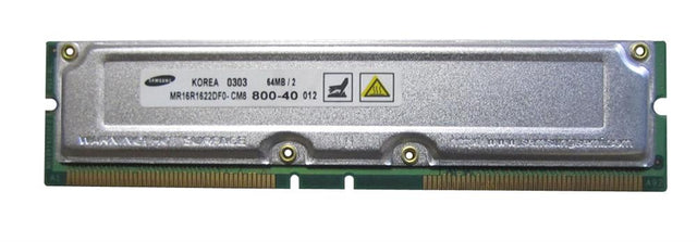 MR16R1622DF0-CM8 Samsung 64MB Rambus PC800 800MHz ECC 40ns 184-Pin RDRAM RIMM Memory Module