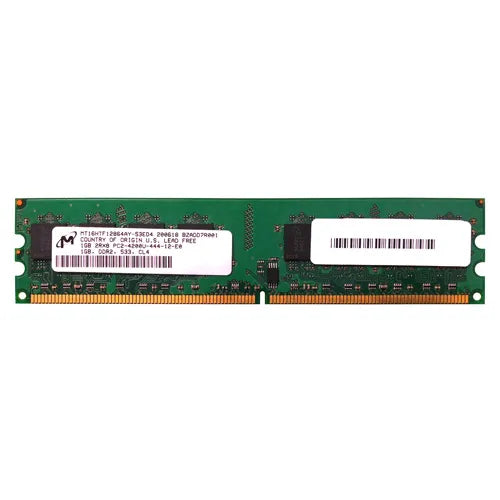 MT16HTF12864AY-53ED4 Micron 1GB DDR2-533MHz PC2-4200 Non-ECC Unbuffered UDIMM CL4 2Rx8 1.8V 240-Pin Memory Module
