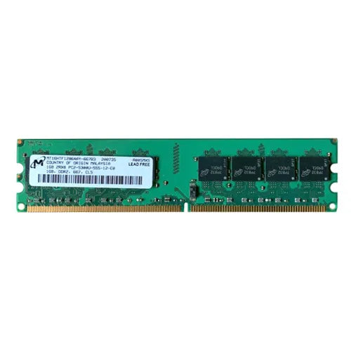 MT16HTF12864AY-667B3 Micron 1GB DDR2-667MHz PC2-5300 Non-ECC Unbuffered UDIMM CL5 2Rx8 1.8V 240-Pin Memory Module