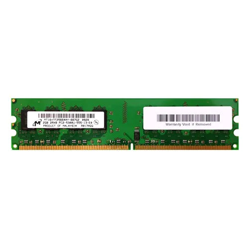 MT16HTF25664AY-667G2 Micron 2GB DDR2-667MHz PC2-5300 Non-ECC Unbuffered UDIMM CL5 2Rx8 1.8V 240-Pin Memory Module