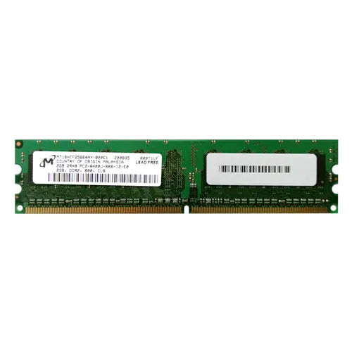 MT16HTF25664AY-800E1 Micron 2GB DDR2-800MHz PC2-6400 Non-ECC Unbuffered UDIMM CL6 2Rx8 1.8V 240-Pin Memory Module