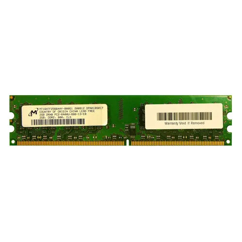 MT16HTF25664AY-800G1 Micron 2GB DDR2-800MHz PC2-6400 Non-ECC Unbuffered UDIMM CL6 2Rx8 1.8V 240-Pin Memory Module