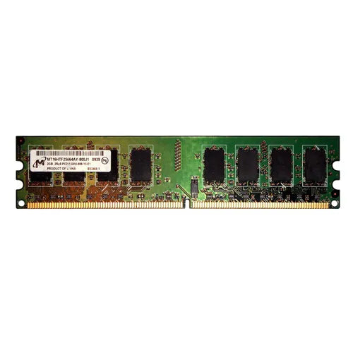 MT16HTF25664AY-800J1 Micron 2GB DDR2-800MHz PC2-6400 Non-ECC Unbuffered UDIMM CL6 2Rx8 1.8V 240-Pin Memory Module